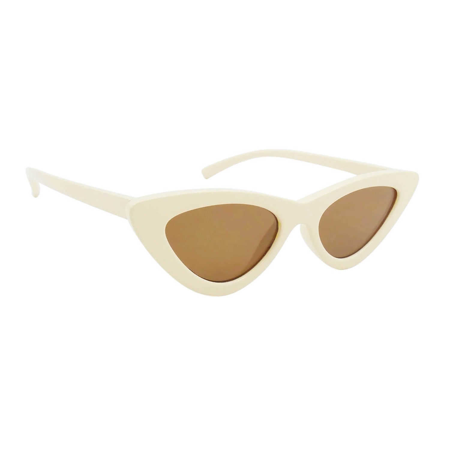 Sunpers Sunglasses LOLITA SHAPE POLYCARBONATE SHINY BEIGE FRAME BROWN LENS | SUNPERS SUNGLASSES