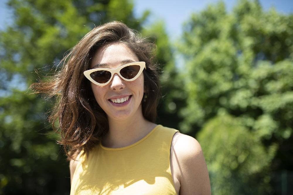 Sunpers Sunglasses LOLITA SHAPE POLYCARBONATE SHINY BEIGE FRAME BROWN LENS | SUNPERS SUNGLASSES