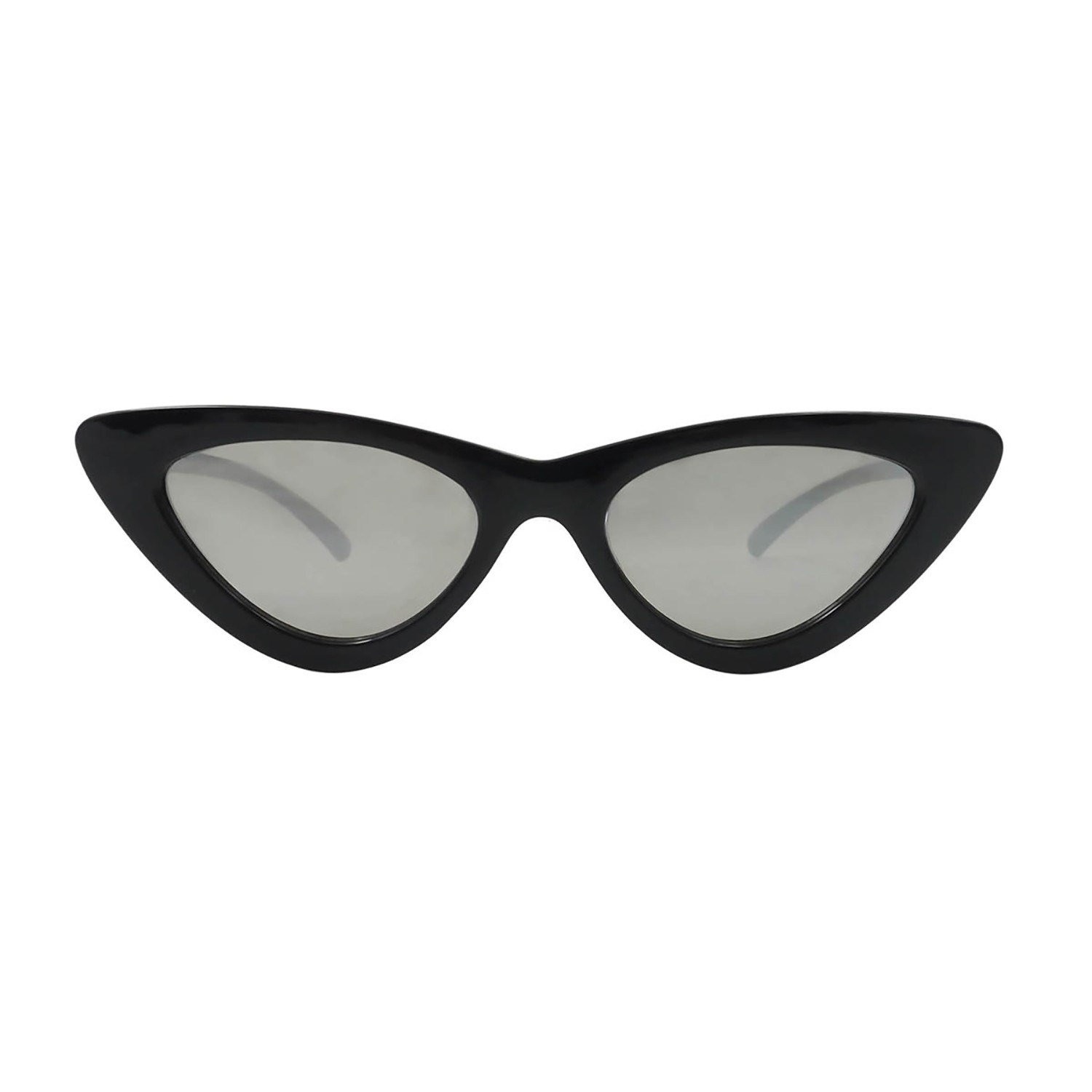 sunpers sunglasses LOLITA SHAPE POLYCARBONATE SHINY BLACK FRAME SILVER MIRROR LENS | SUNPERS SUNGLASSES