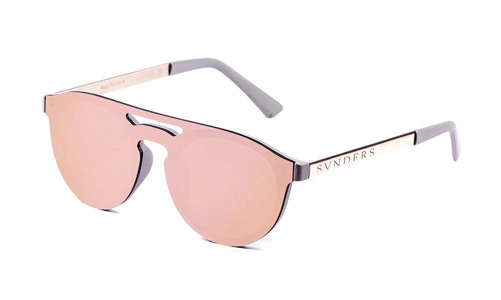 Sunpers Sunglasses Matte Solid Grey / Revo Pastel Pink Flat