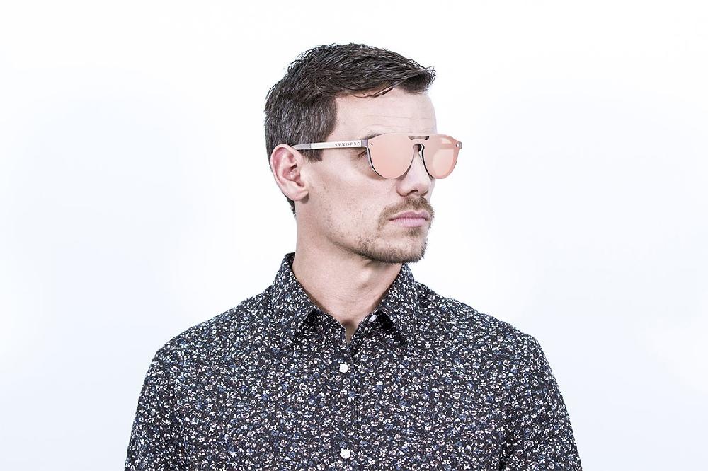 Sunpers Sunglasses Matte Solid Grey / Revo Pastel Pink Flat