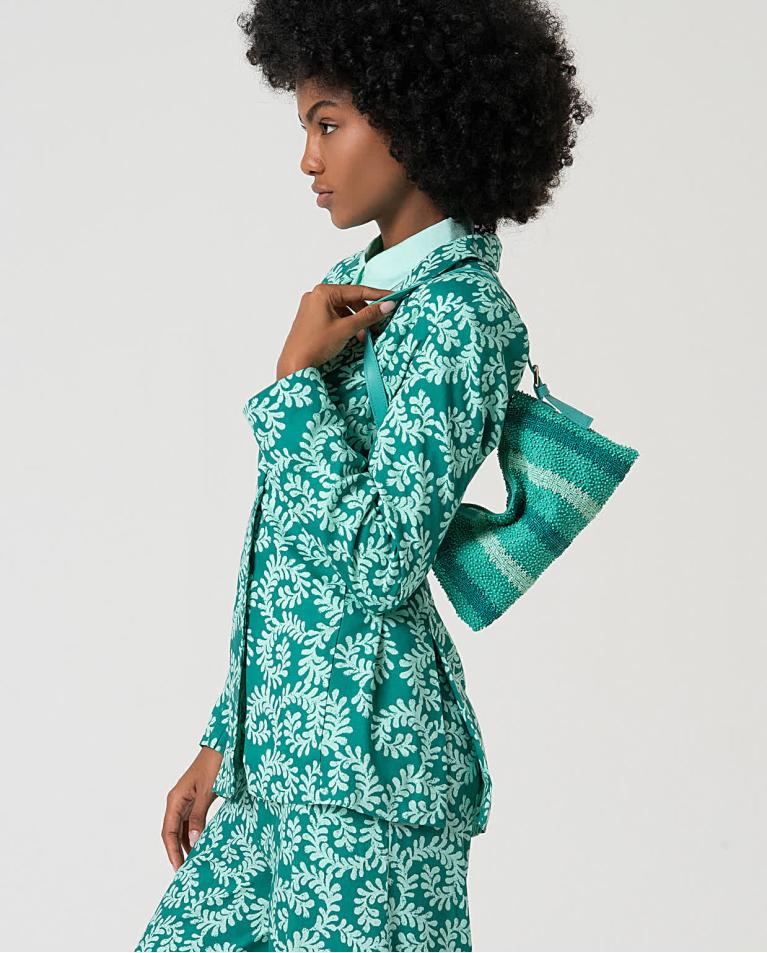 surkana Bandolera con abalorios y lentejuelas Turquesa