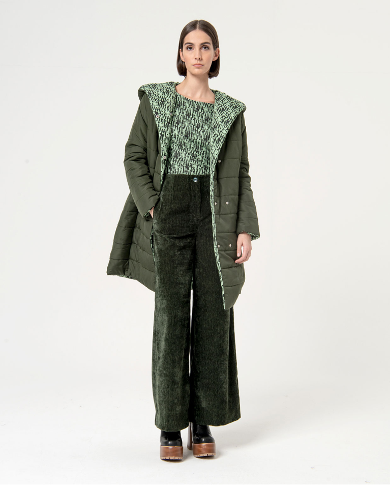 Surkana Camiseta Elástica Escote Barco Estampada Kaki