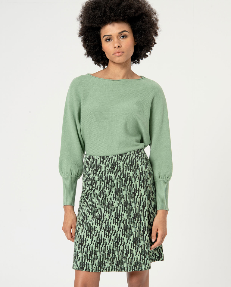 surkana Minifalda elástica con vuelo estampada Kaki