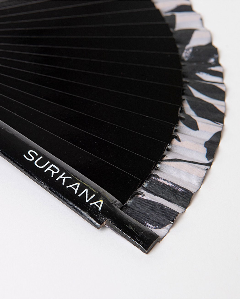 Surkana Abanico De Madera Negro