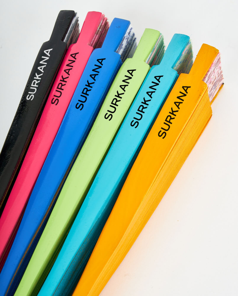 Surkana Abanico De Madera Verde