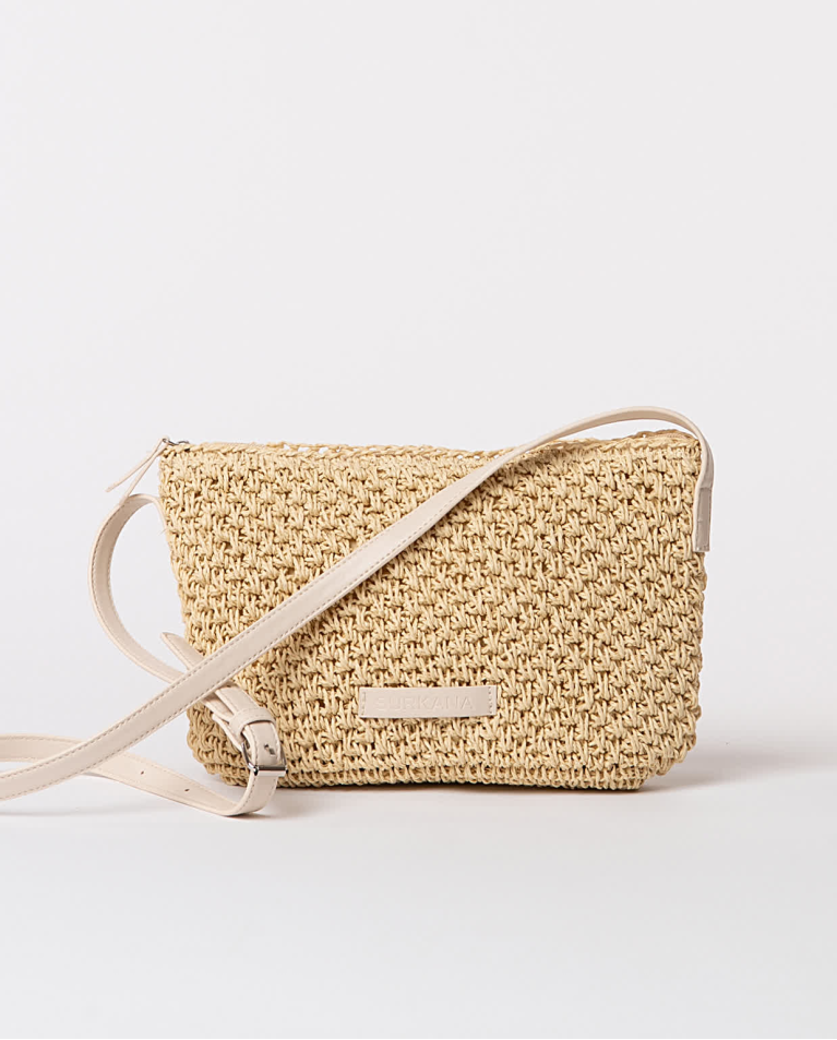 Surkana Bandolera Artesana Tejida Lisa Beige