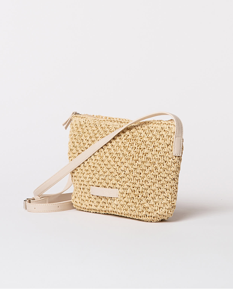 Surkana Bandolera Artesana Tejida Lisa Beige