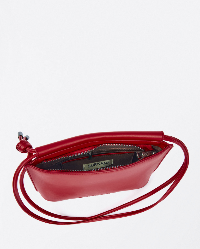 Surkana Bandolera De Piel Vegana Rojo
