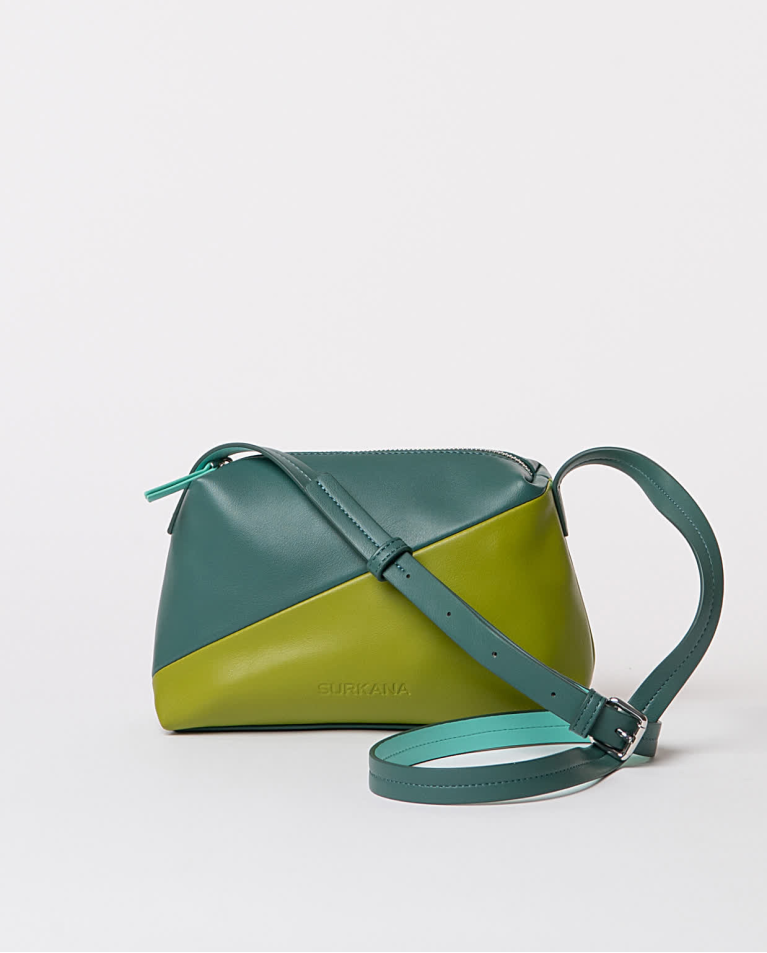 Surkana Bandolera Efecto Piel Bicolor Kaki