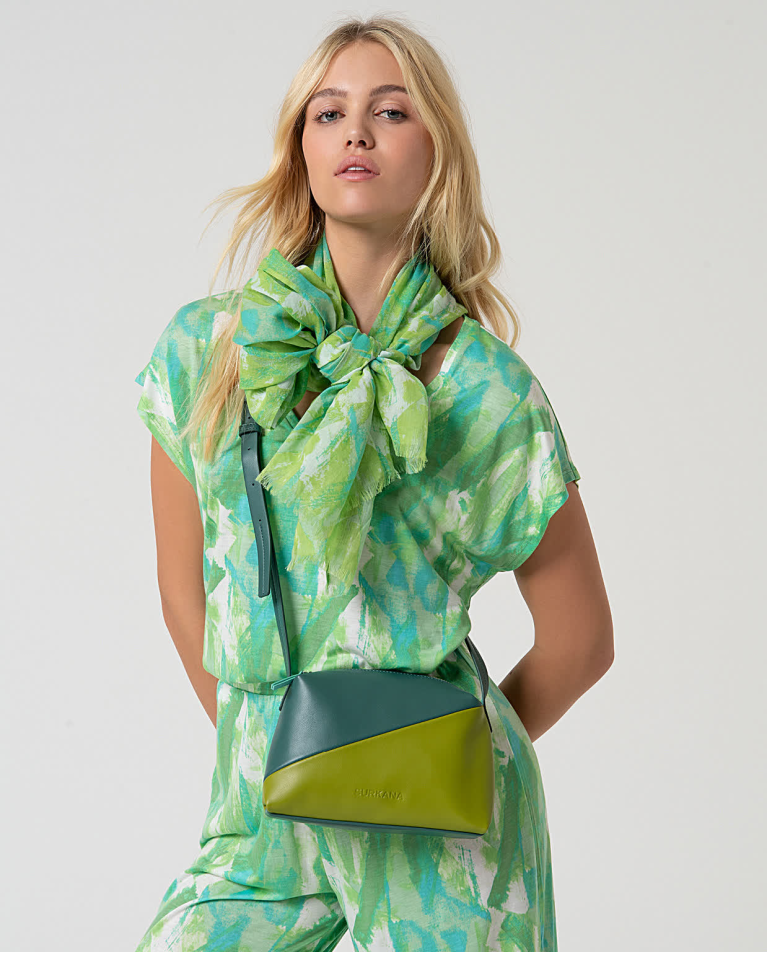 surkana Bandolera efecto piel bicolor Kaki