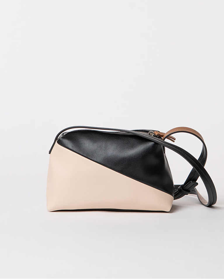 Surkana Bandolera Efecto Piel Bicolor Negro