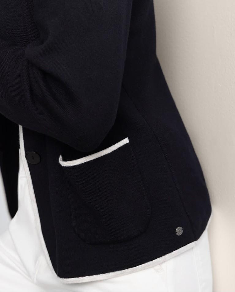 Surkana Blazer Cruzada De Punto Lisa Negro