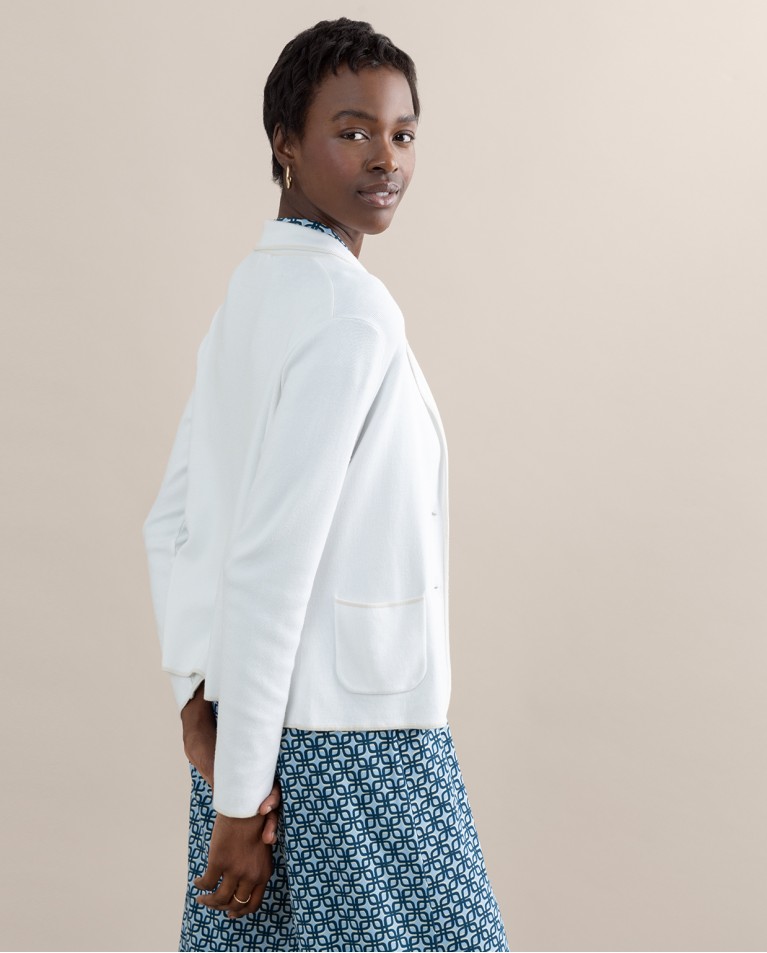 Surkana Blazer Cruzada De Punto Lisa Piedra