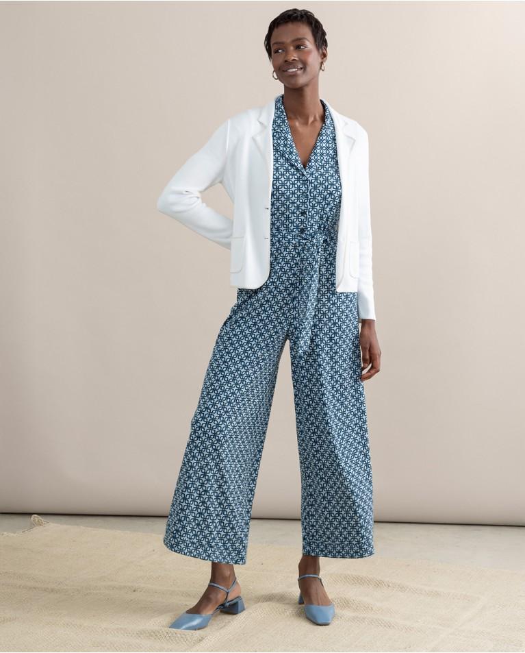 surkana Blazer cruzada de punto lisa Piedra