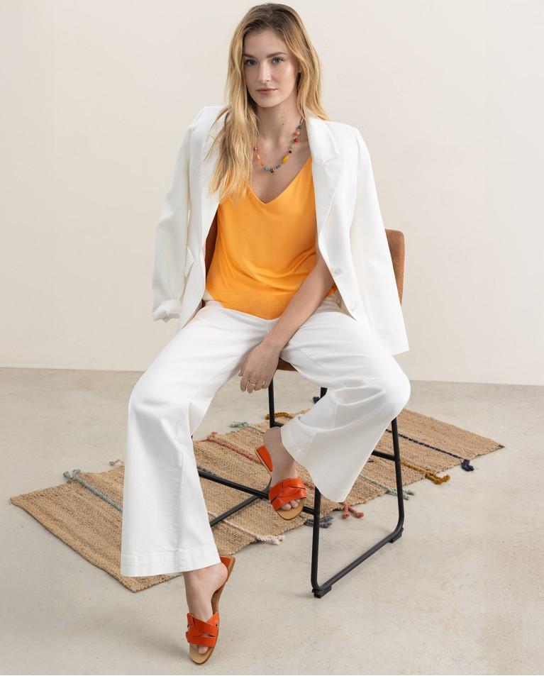 surkana Blazer cruzada lisa Blanco