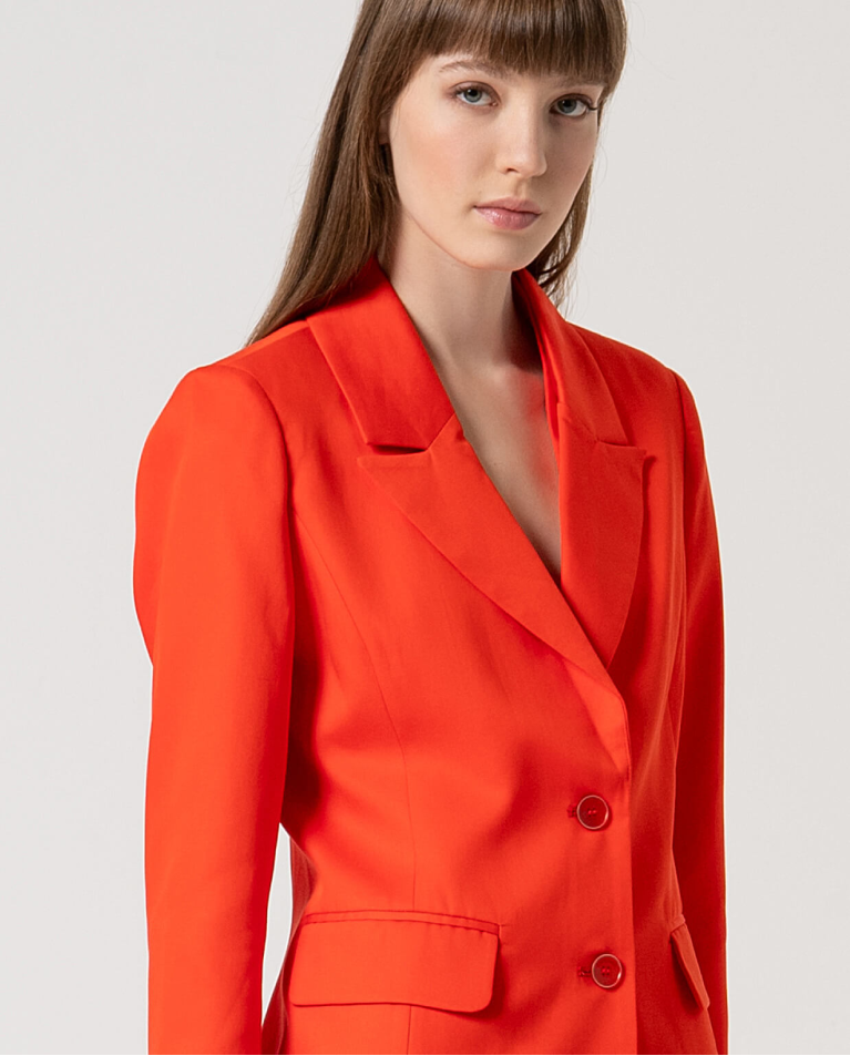Surkana Blazer Cruzada Lisa Naranja