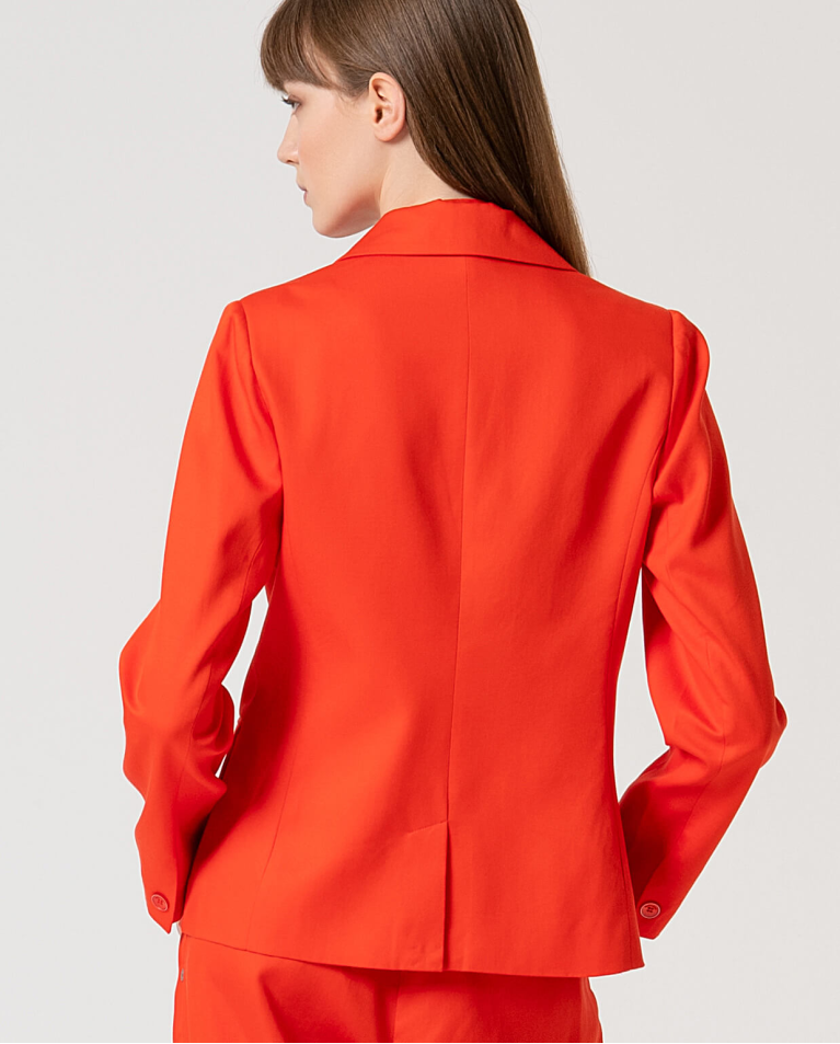 Surkana Blazer Cruzada Lisa Naranja