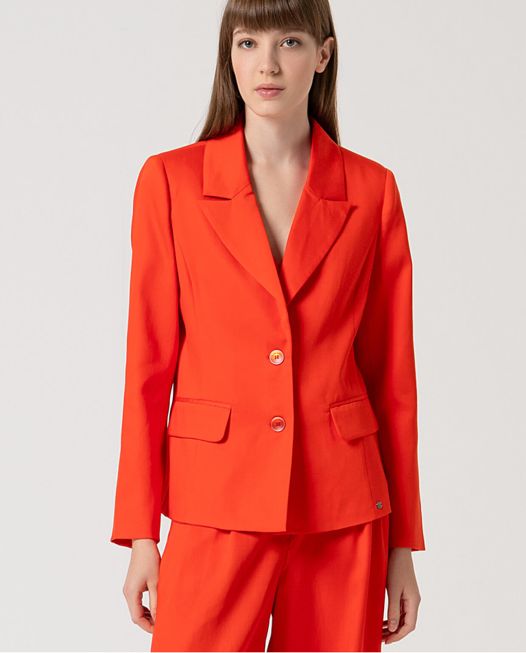 surkana Blazer cruzada lisa Naranja