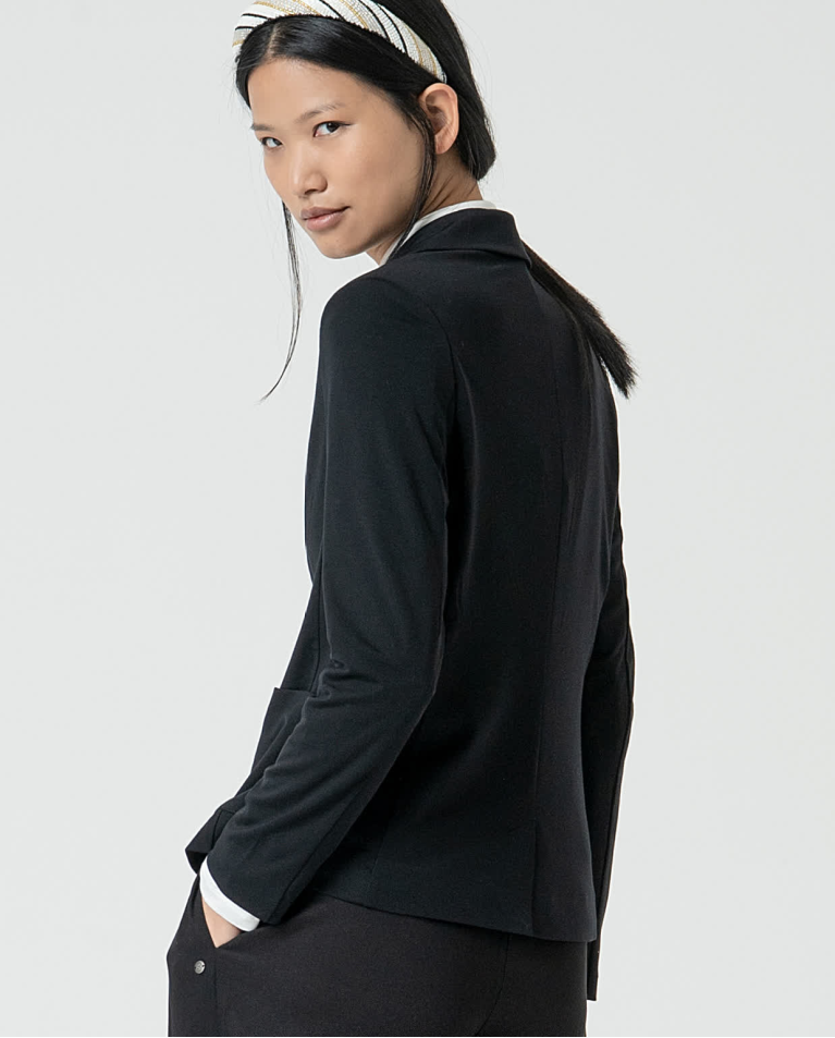 Surkana Blazer Cruzada Lisa Negro