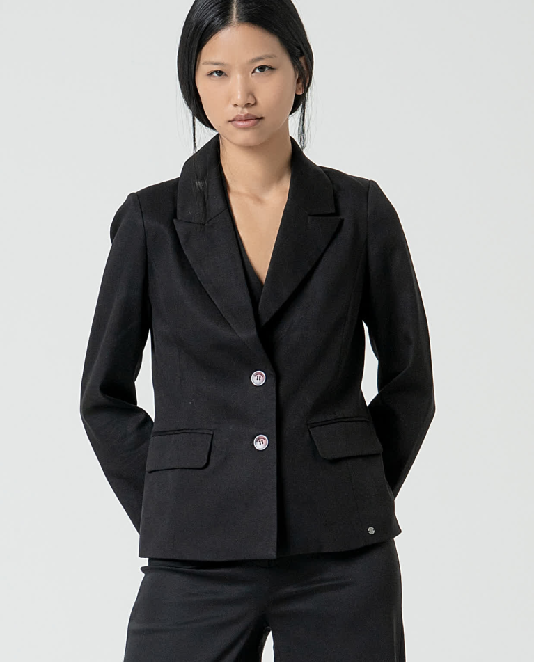surkana Blazer cruzada lisa Negro