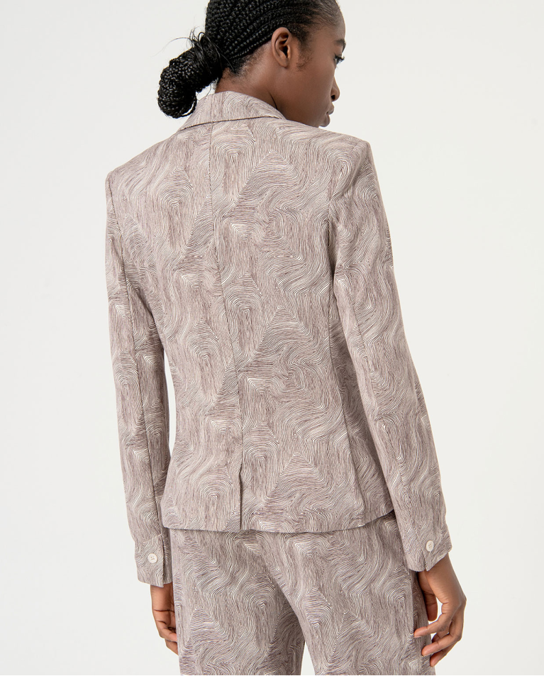 Surkana Blazer Elástica Estampada Crudo