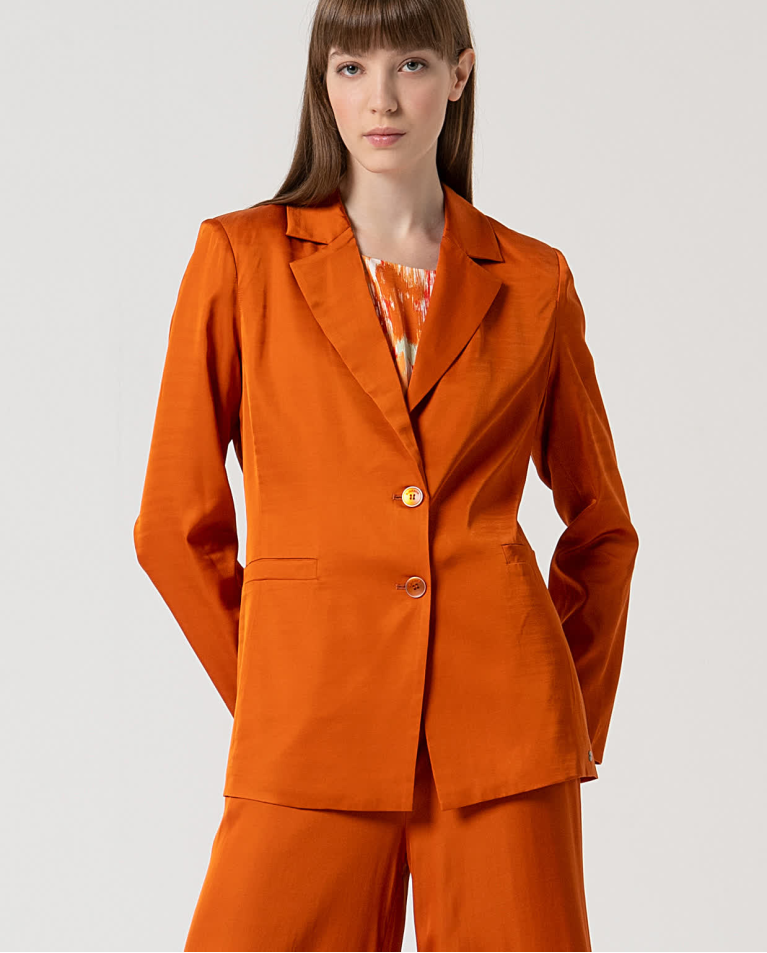 surkana Blazer satinada cruzada lisa Teja