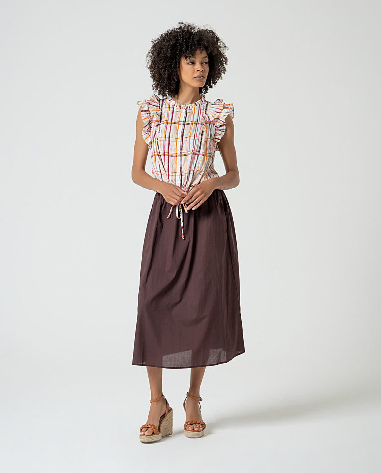 Surkana Blusa Algodón Con Volantes Multi