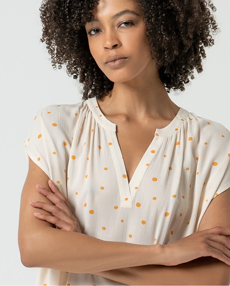 Surkana Blusa Amplia Con Lunares Beige