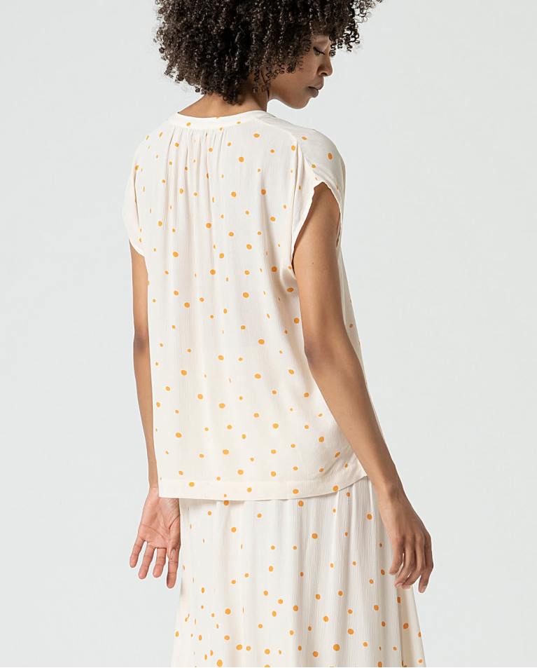 Surkana Blusa Amplia Con Lunares Beige