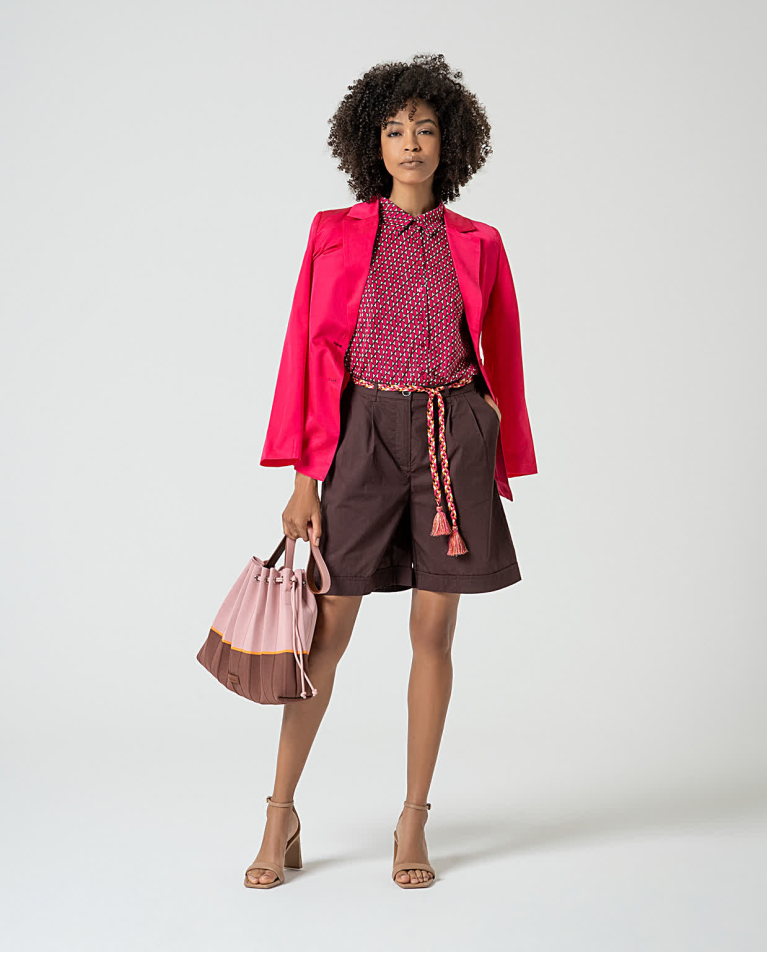 Surkana Blusa Sin Mangas Lyocell Estampado Fucsia