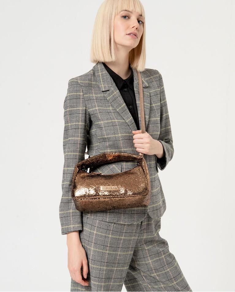 Surkana Bolso De Mano Metalizado Cobre