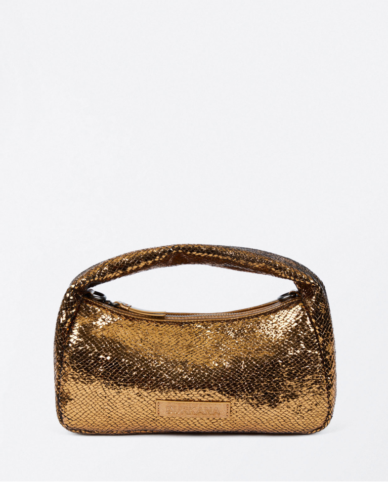 surkana Bolso de mano metalizado Cobre