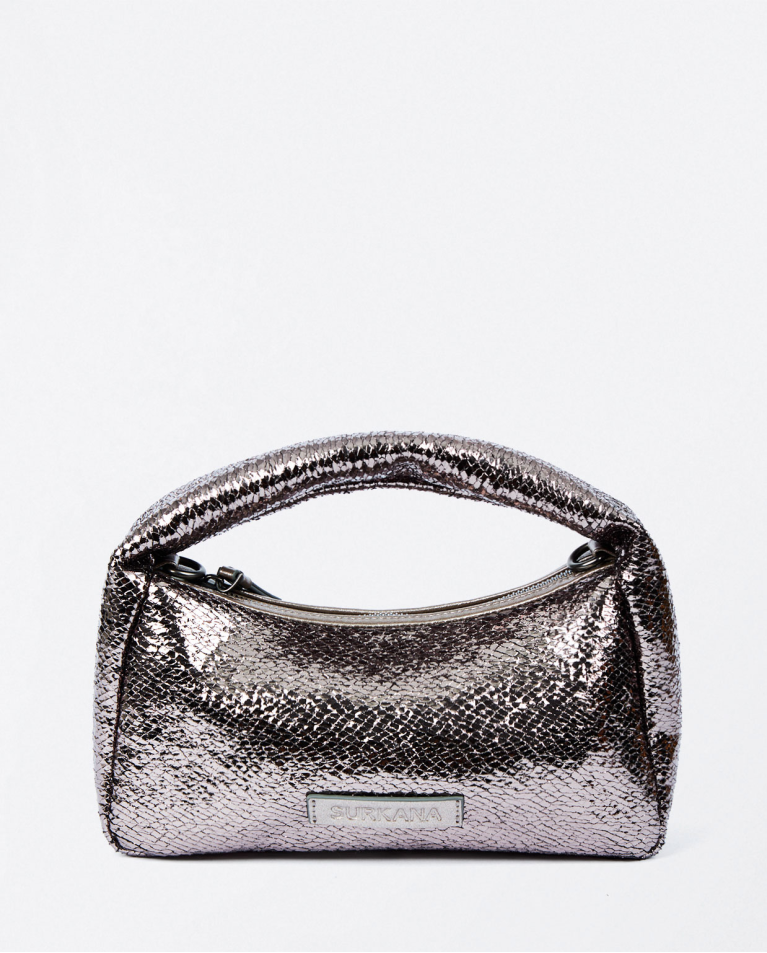 surkana Bolso de mano metalizado Plata
