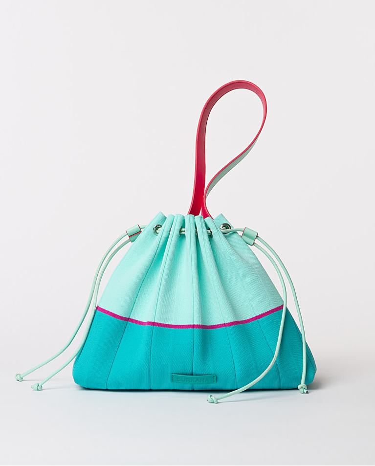 Surkana Bolso De Punto Plisado Turquesa