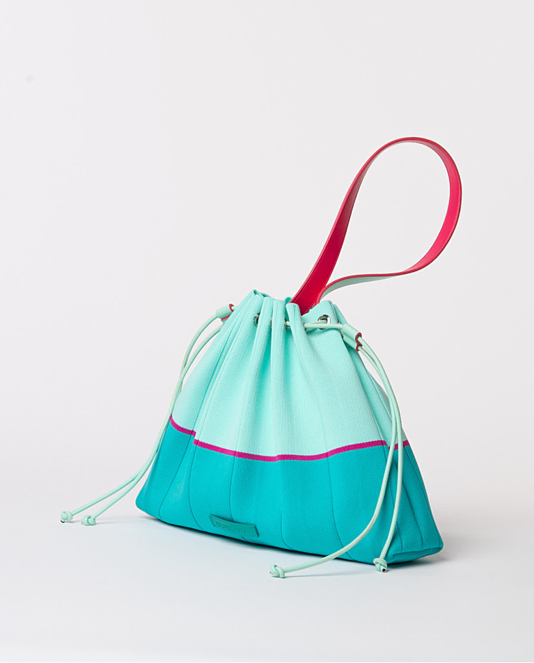 Surkana Bolso De Punto Plisado Turquesa