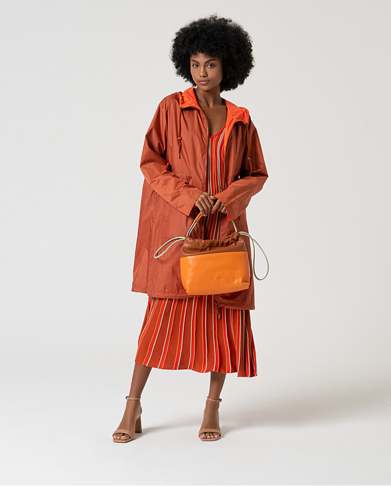 Surkana Bolso Efecto Piel Bicolor Mandarina