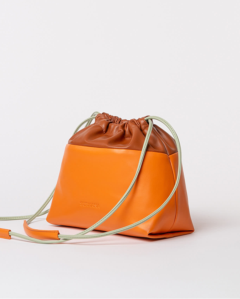 Surkana Bolso Efecto Piel Bicolor Mandarina