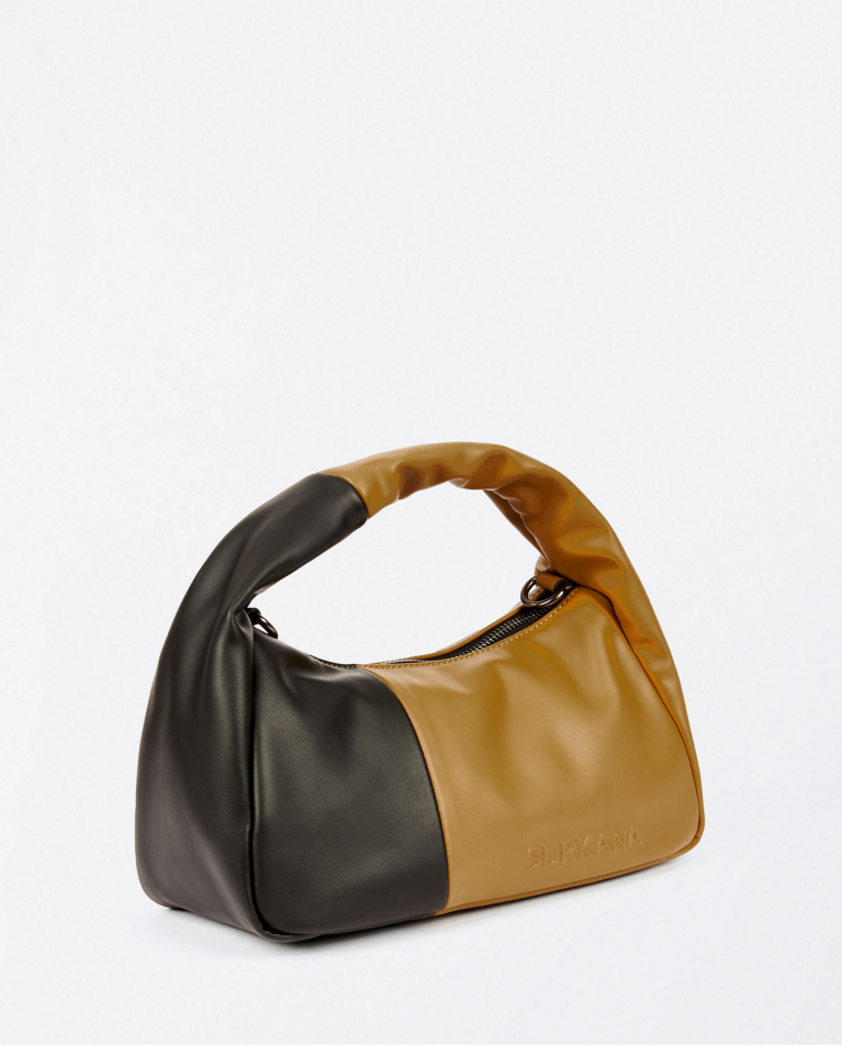 Surkana Bolso Piel Vegana Bicolor Camel