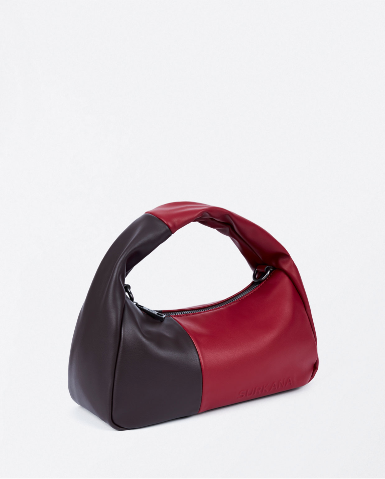 Surkana Bolso Piel Vegana Bicolor Rojo