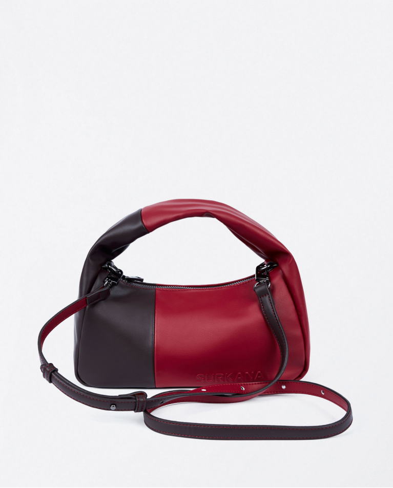 Surkana Bolso Piel Vegana Bicolor Rojo