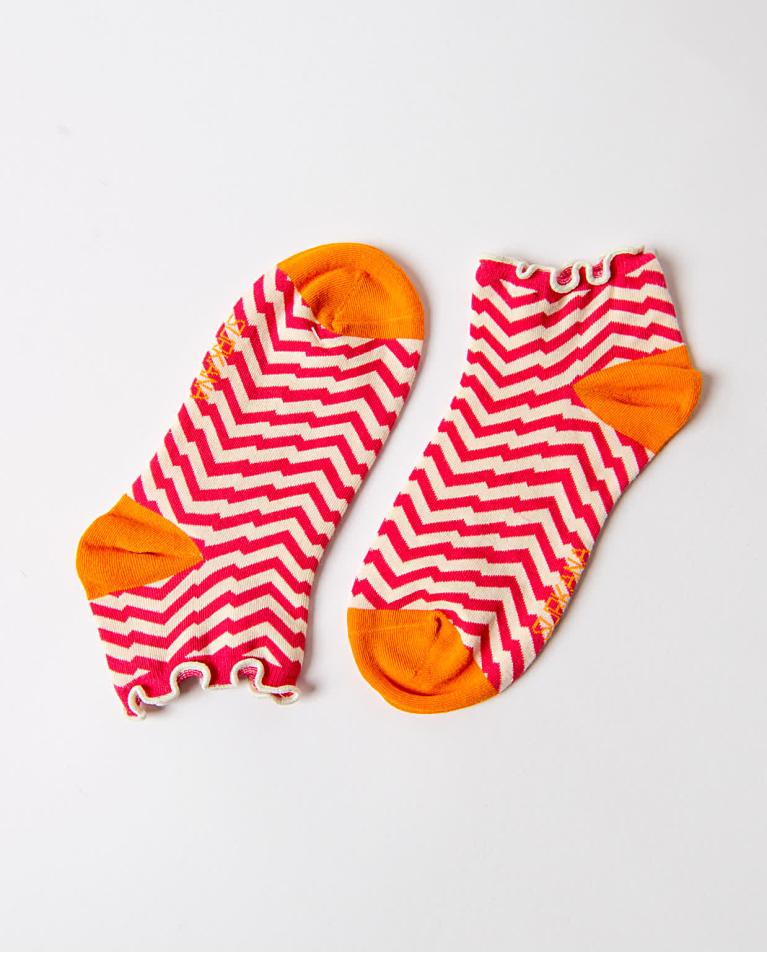 surkana Calcetín corto jacquard Fucsia