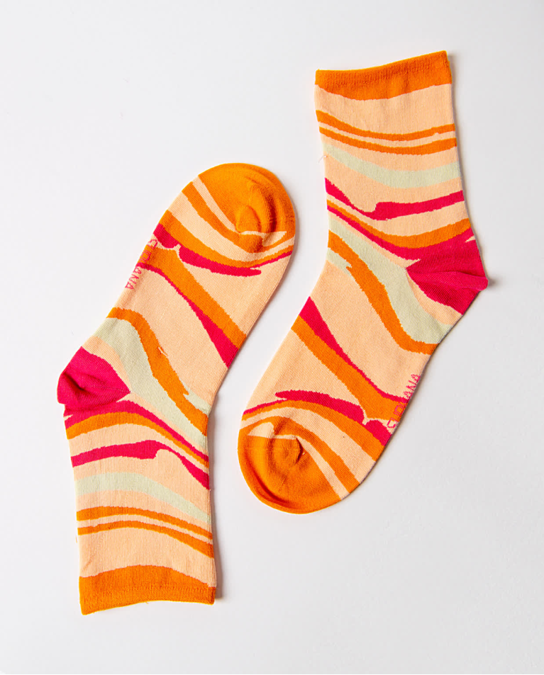 surkana Calcetín medio jacquard Fucsia