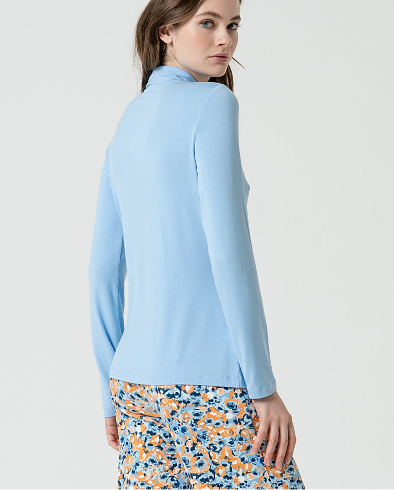 Surkana Camisa Básica Bamboo Lisa Azul Celeste