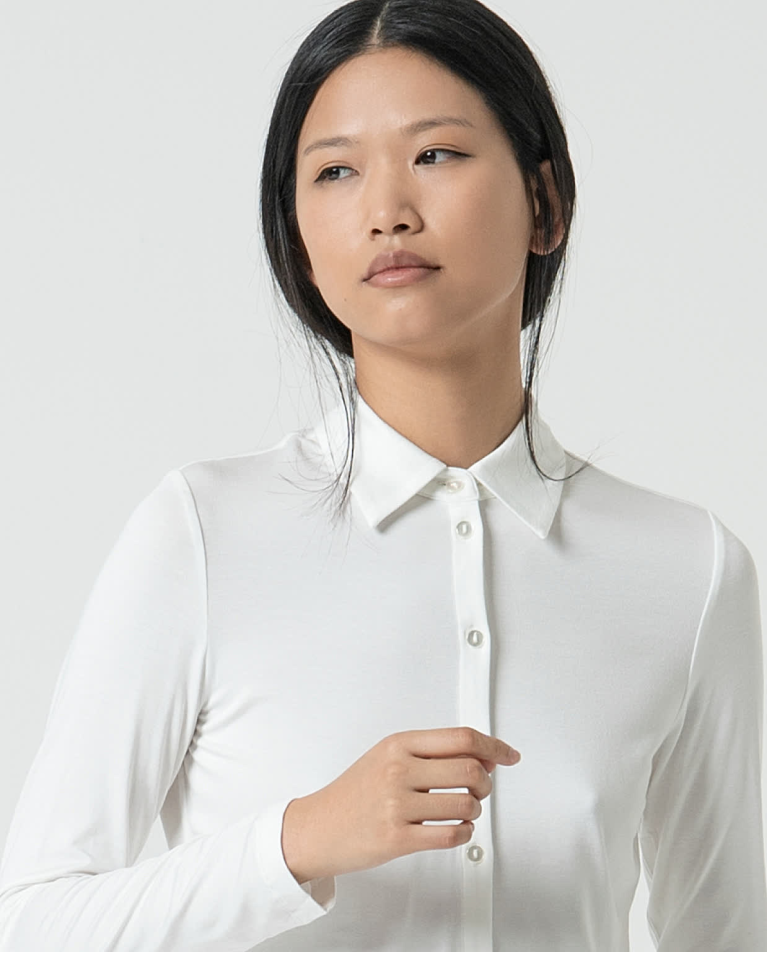 Surkana Camisa Básica Bamboo Lisa Blanco