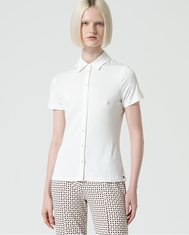 surkana Camisa básica bamboo lisa Blanco