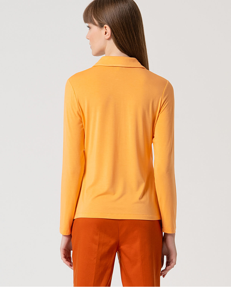 Surkana Camisa Básica Bamboo Lisa Mandarina