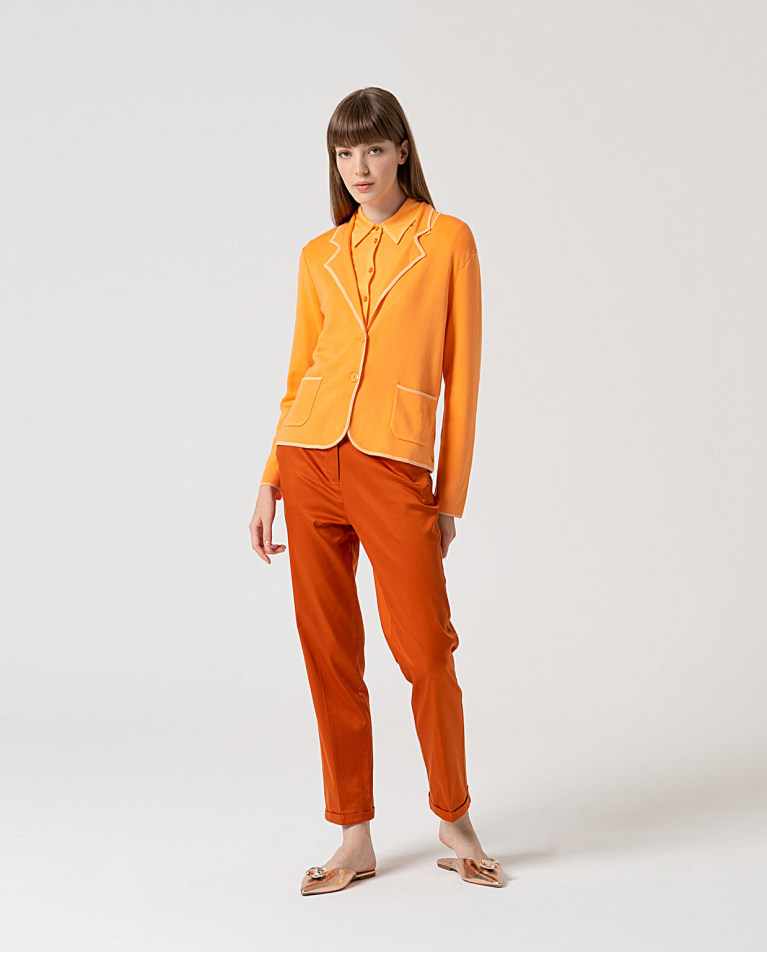 Surkana Camisa Básica Bamboo Lisa Mandarina