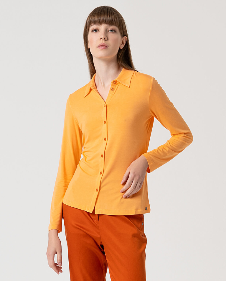surkana Camisa básica bamboo lisa Mandarina