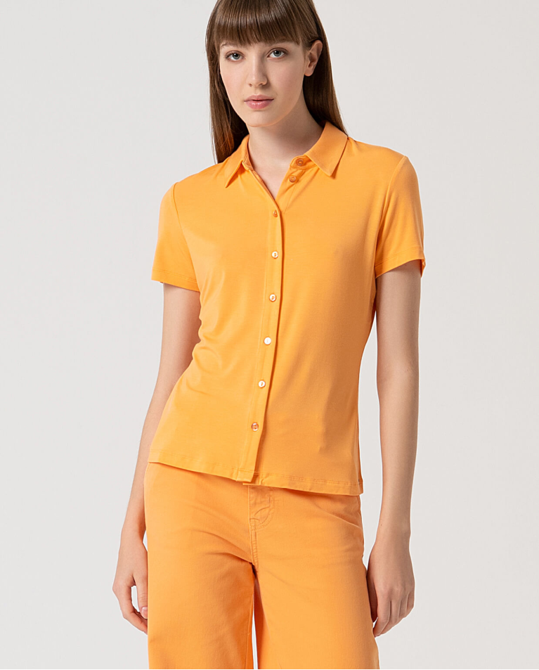 surkana Camisa básica bamboo lisa Mandarina